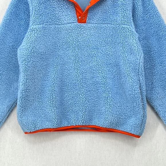 TORY BURCH SPORT Sherpa Pullover Womens XS Blue Orange Long Sleeve Cozy Comfy - Picture 7 of 14